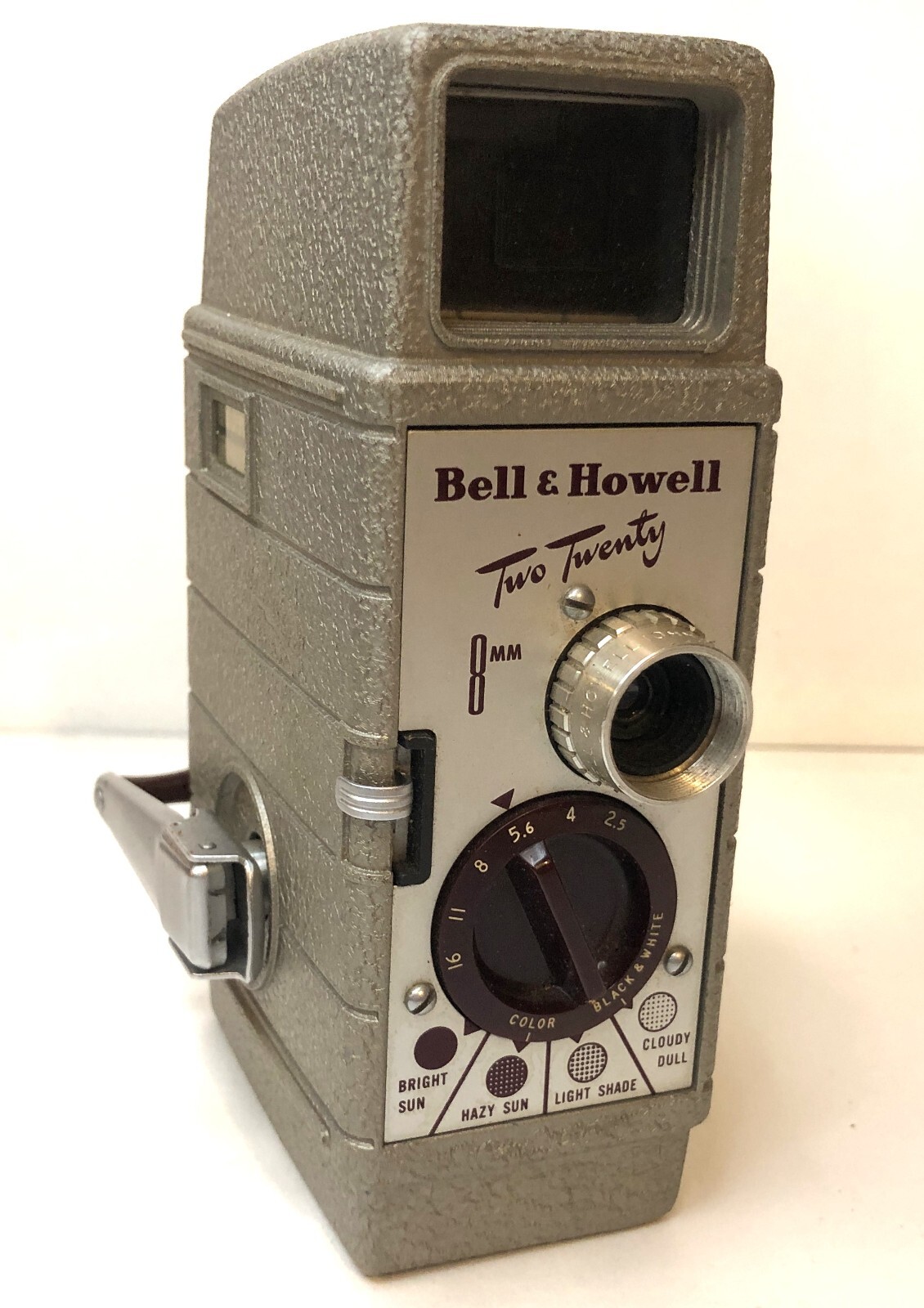 Vintage Bell & Howell 220 Two Twenty 8mm Movie Camera with Leather Case & Manual