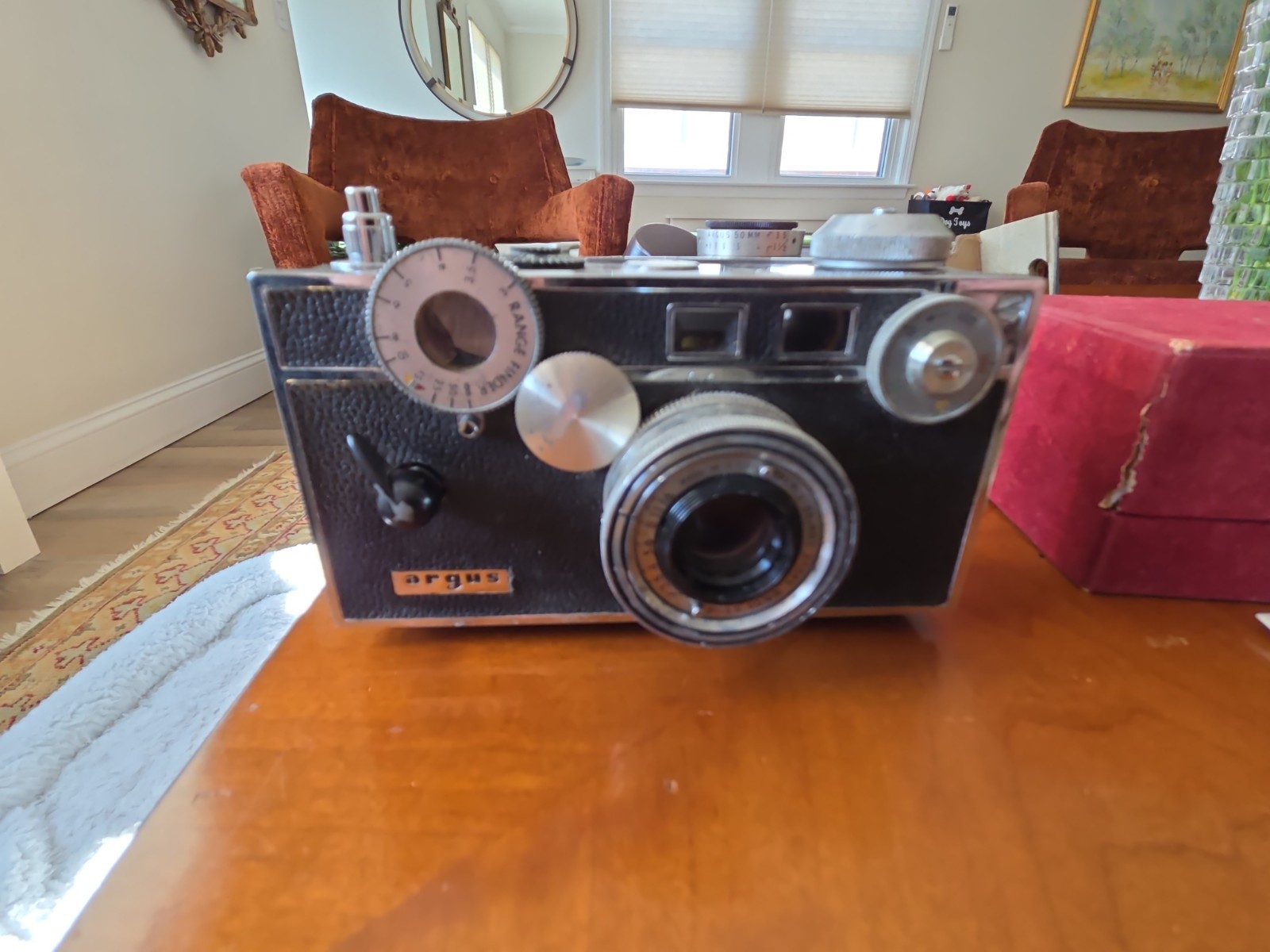 Vintage Argus C3 Camera (2) Brick 35mm /Light Meter + Soligor 135mm Lens + Cases