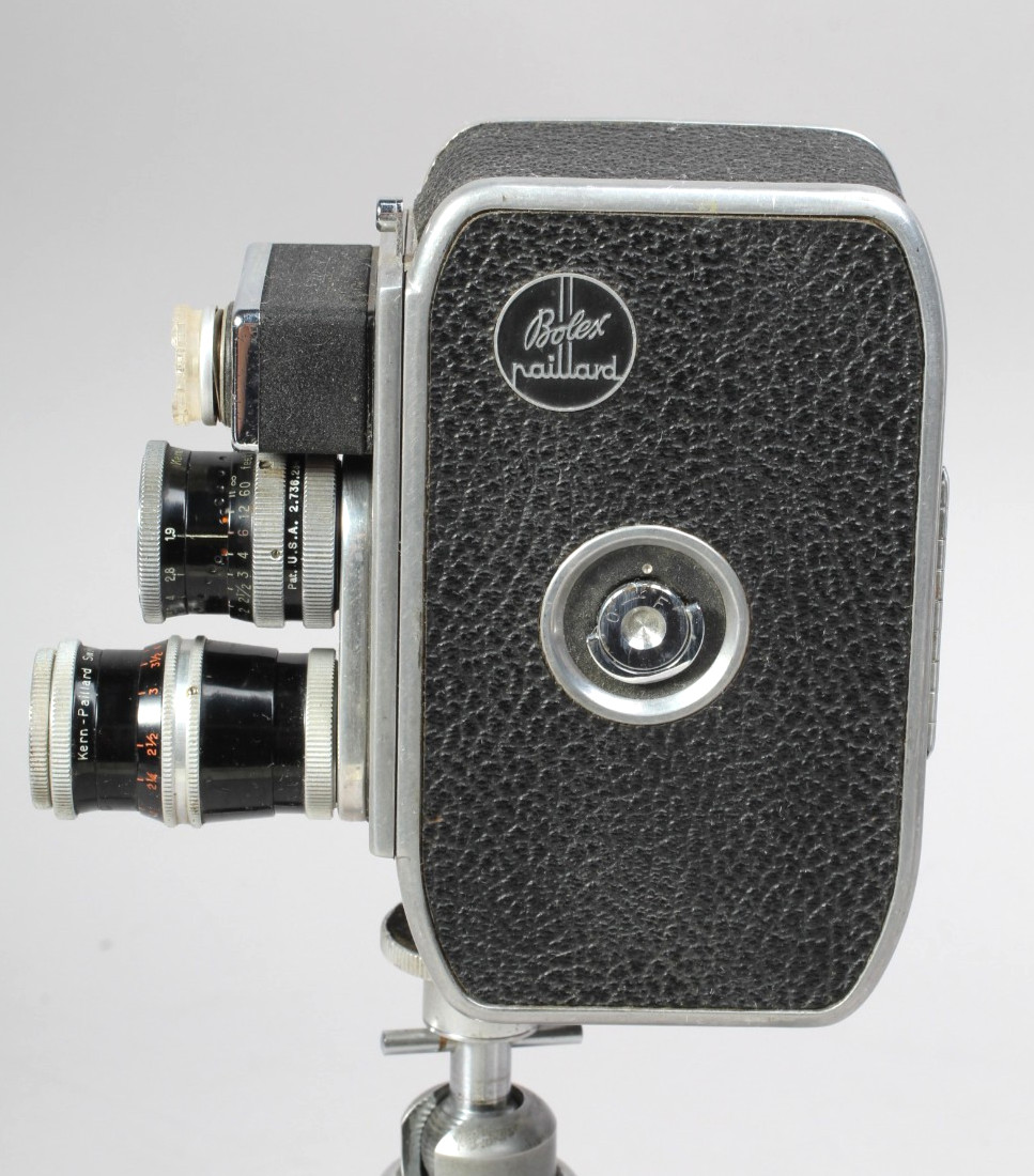 BOLEX B8L REGULAR 8MM MOVIE CAMERA W KERN 13MM 1.9 & 36MM 2.8 LENSES WORKS