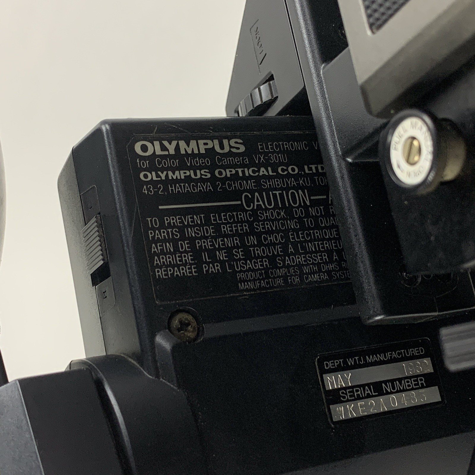 Olympus VX-301U Color Video Camera w/ VF-KF1U Viewfinder and 1:1.4 TV Zoom Lens