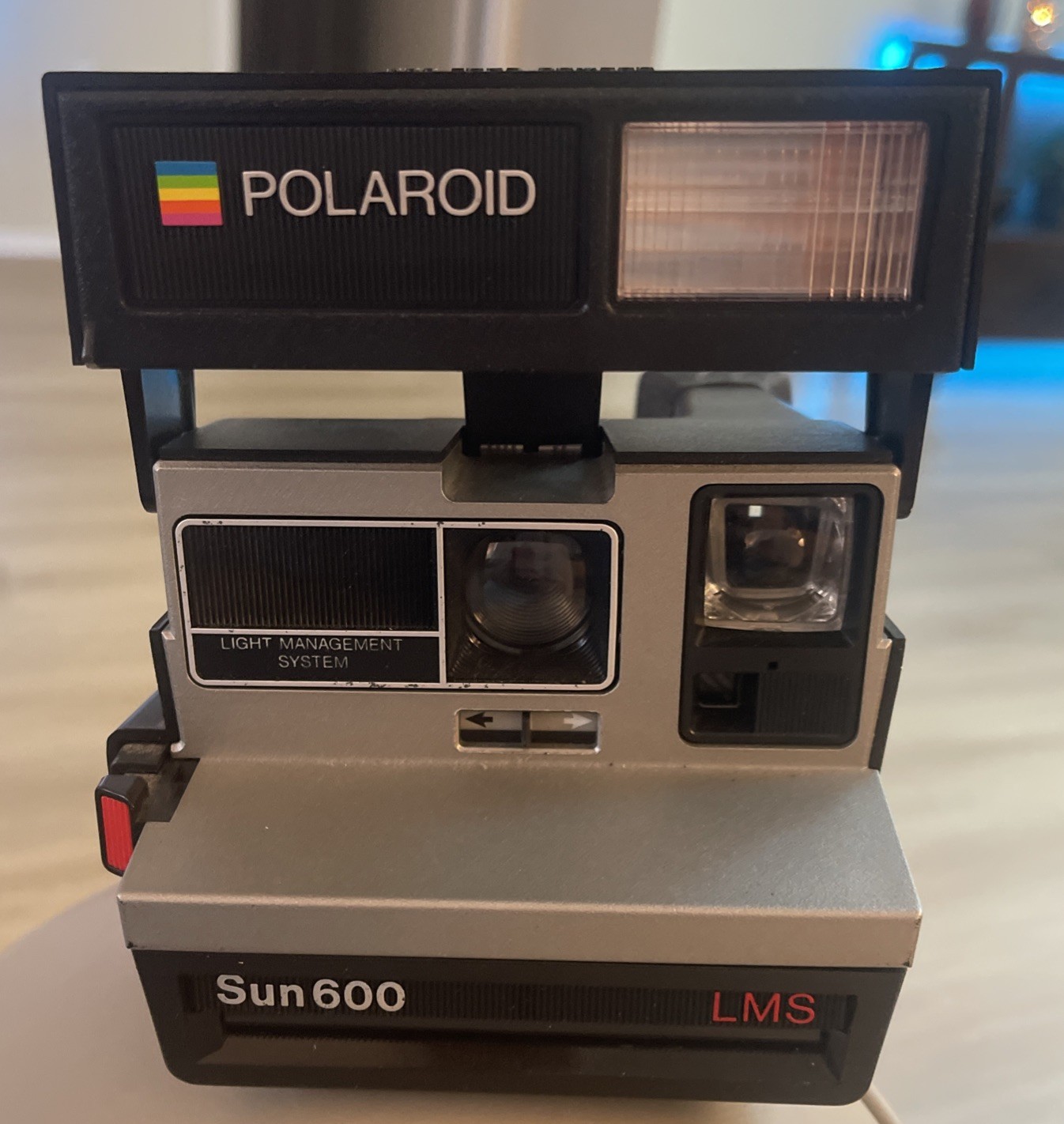 Vintage Polaroid Sun600 LMS Instant Film Camera Black Gray Classic Retro