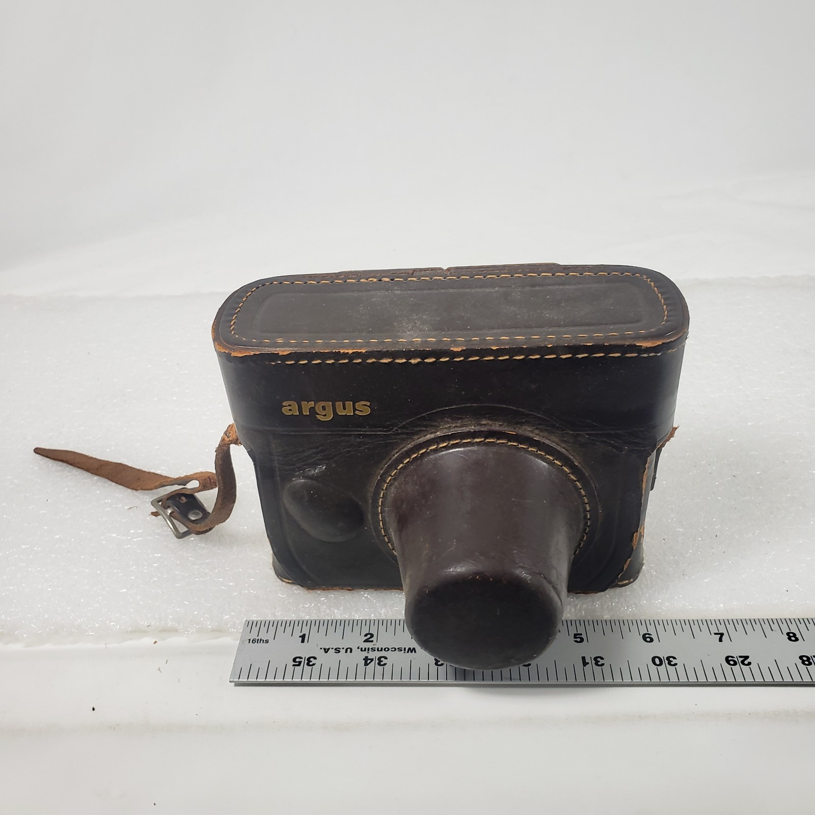 Vintage Argus 50MM Coated Cintar Model C3 Camera Rangefinder Cow Leather Case