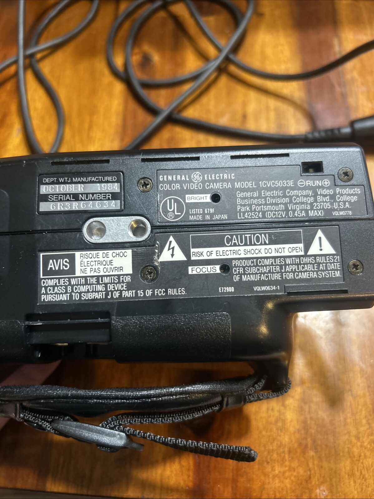 General Electric Color Video Camera 1CVC5033E Auto Focus In Orig. Box Untested