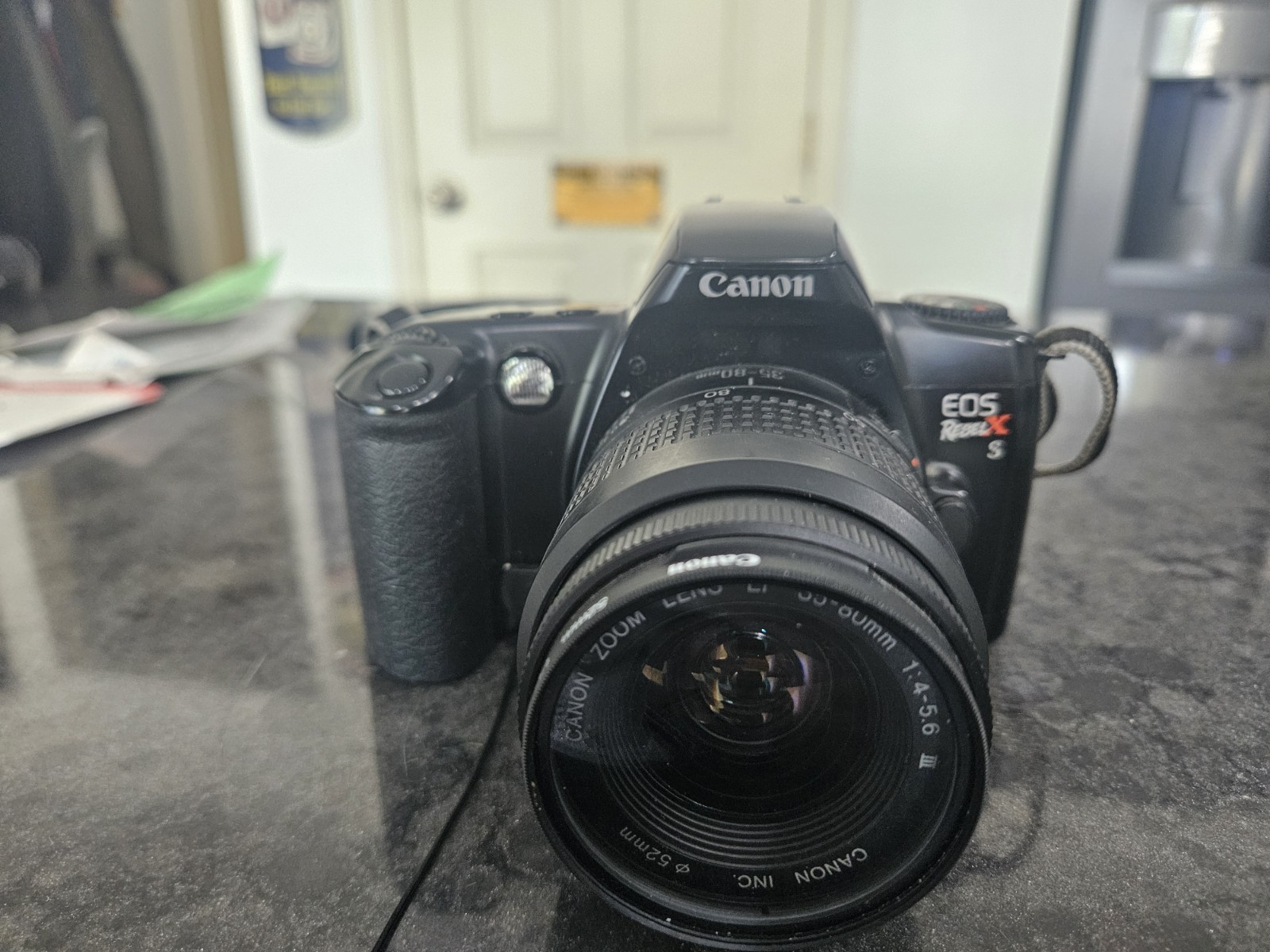 Canon EOS Rebel XS Black Film SLR w/ EF 35-80mm Zoom Lens, Bag, Manuals