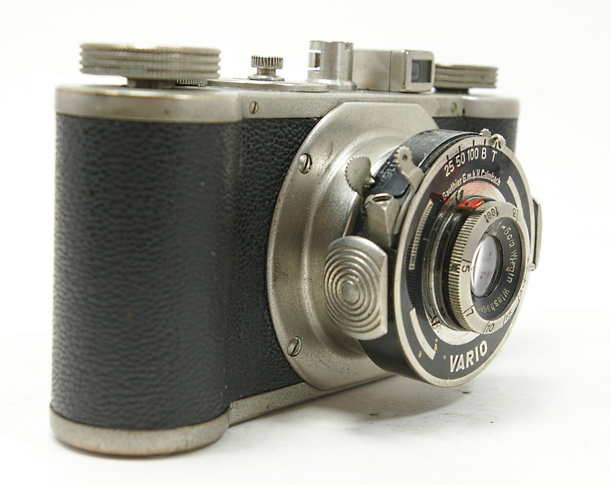 Wirgin Edinex Wiesbaden Gewironar 50/4.5 Lens 1937 German Nickel Plated Camera