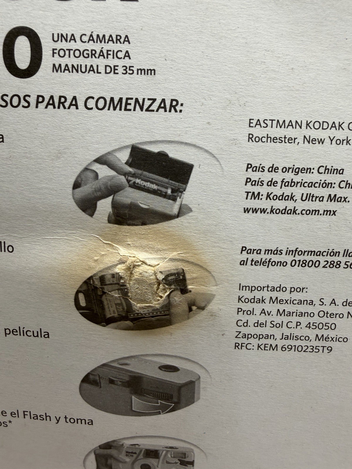 VINTAGE KODAK CAMERA MODEL EC70 IN ORIGNAL PACKAGE SPANISH EDITION