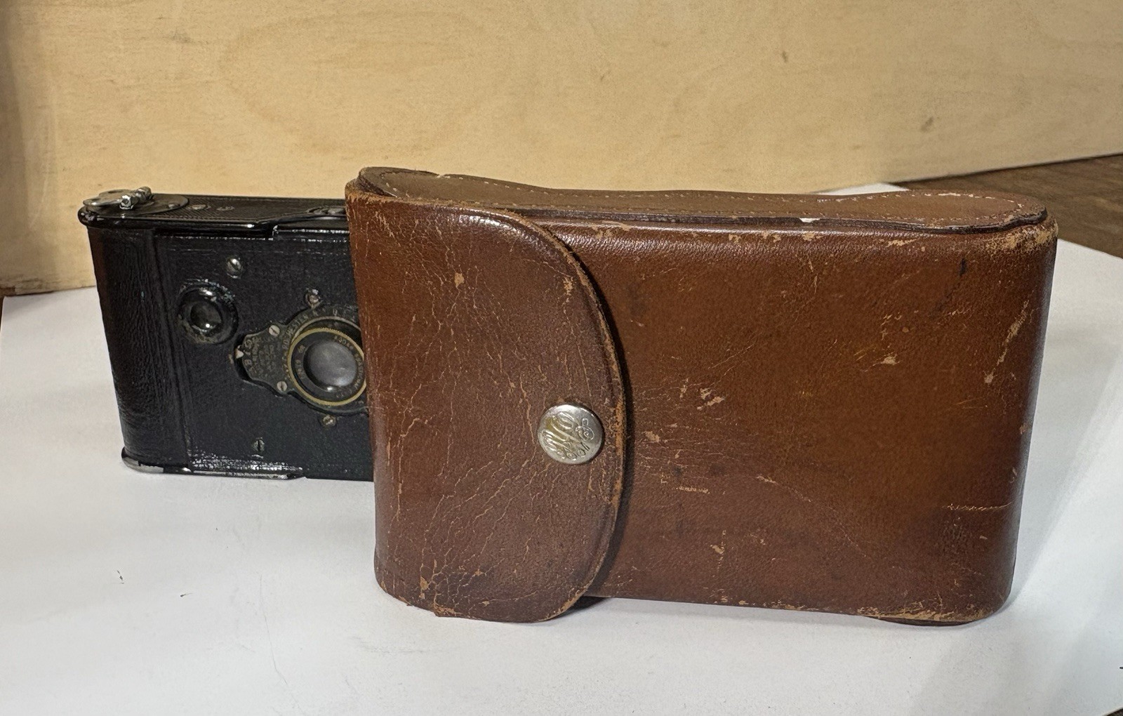 Antique Kodak Vest Pocket Folding Camera with Leather Case – Patented 1913