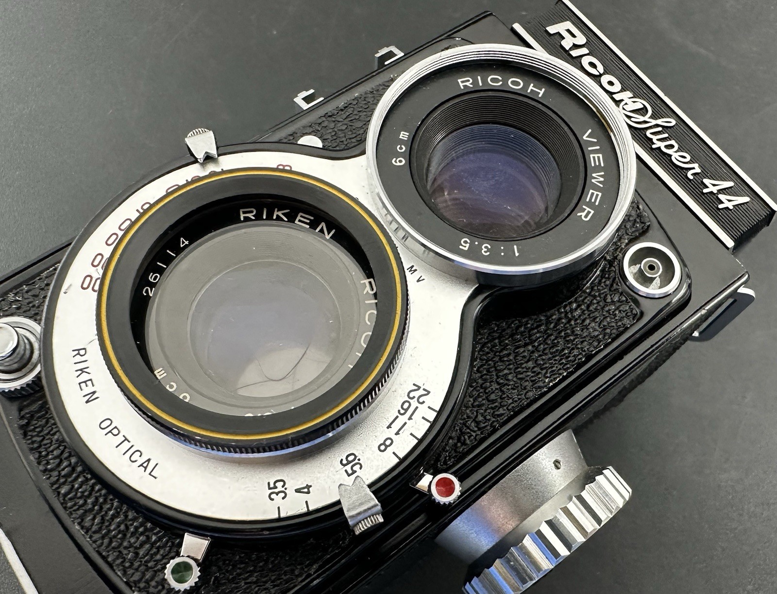 Vintage Ricoh Super 44 TLR Film Camera 4×4 Japan Riken