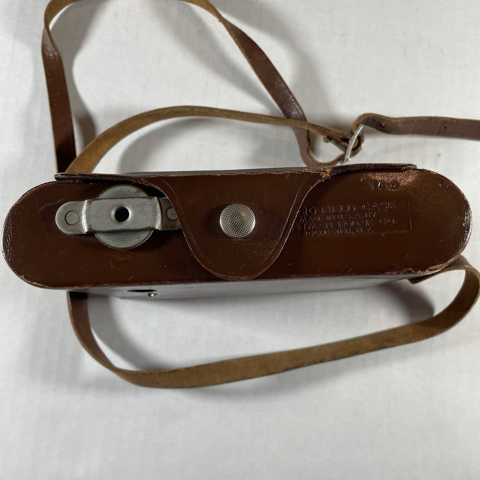 Vintage Kodak 620 Folding Camera Original Leather Case Classic Mid Century