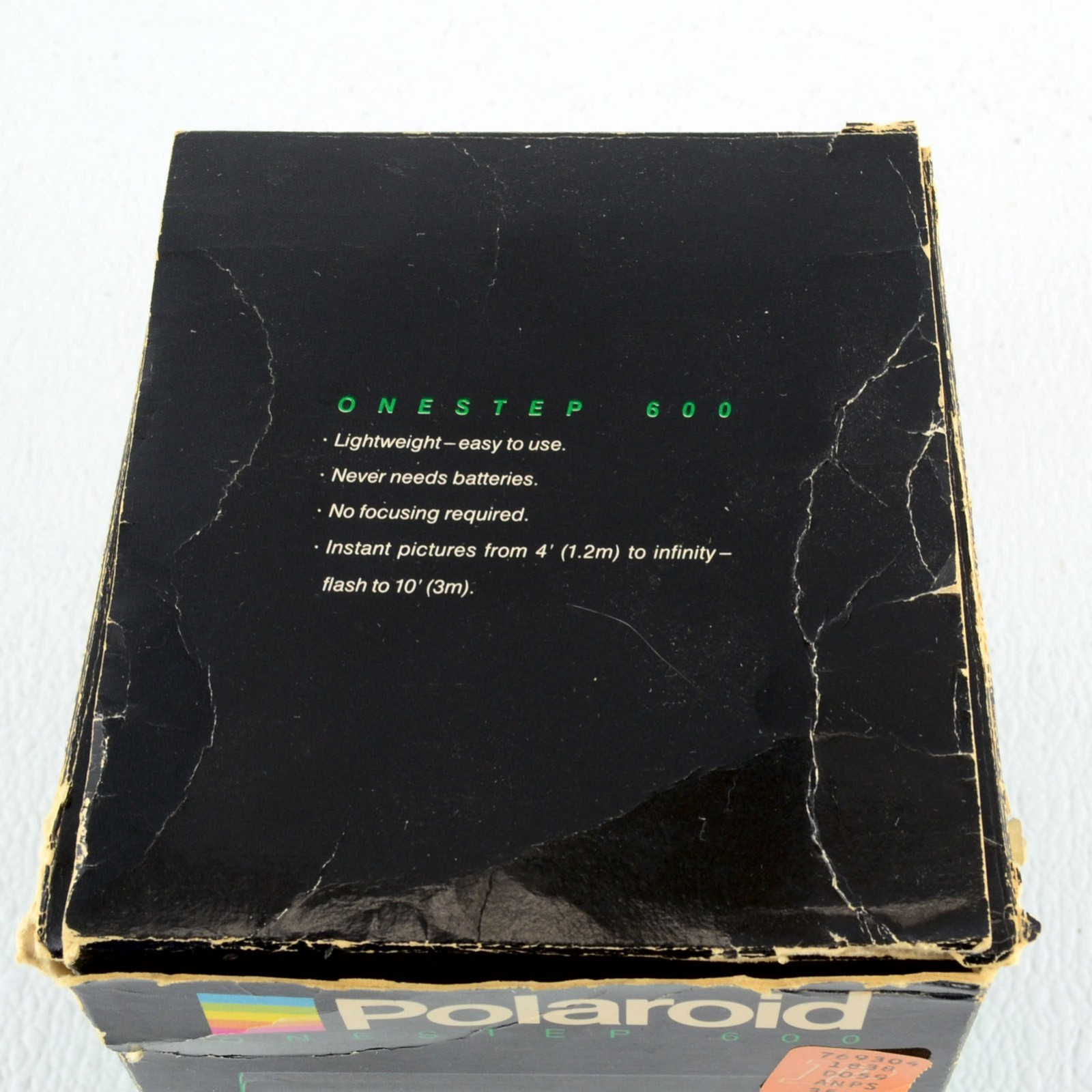 Polaroid Camera OneStep 600 Black Rainbow Stripe Instant Camera w Box Film