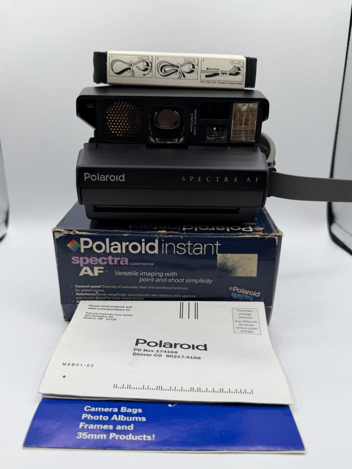 Polaroid Spectra AF Instant Camera With Box Manual Untested Film Discontinued