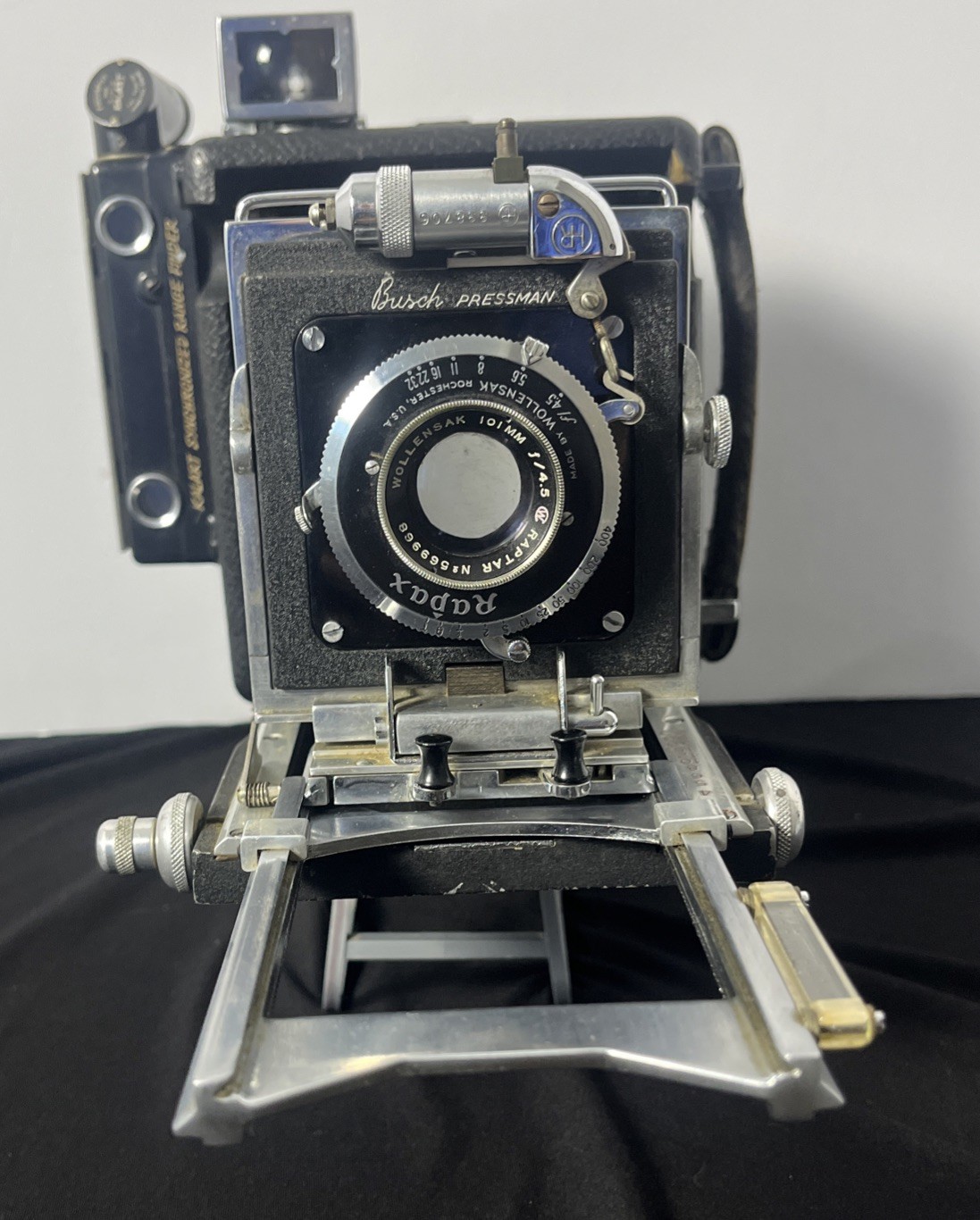 Vtg Busch Pressman Rangefinder Camera with Wollensak 101mm f4.5. Raptor