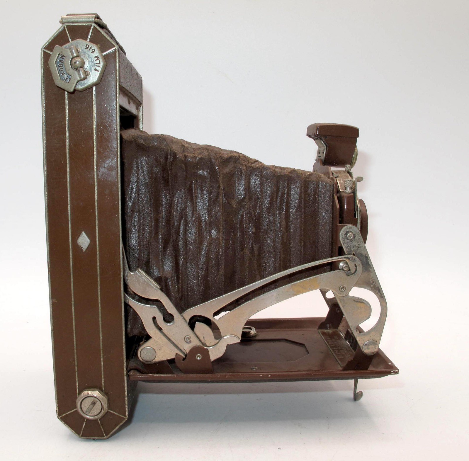 *VINTAGE* ART DECO SIX-16 KODAK BROWN FOLDING CAMERA W/ORIGINAL BROWN BELLOWS