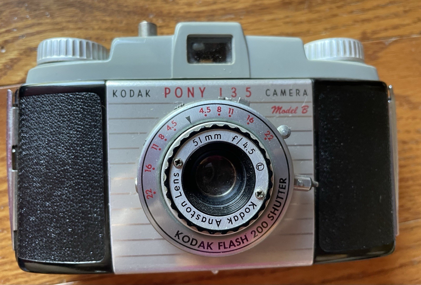 Kodak Pony 135 Camera Anaston Lens 51mm Flash 200 Shutter In Brown Leather Case