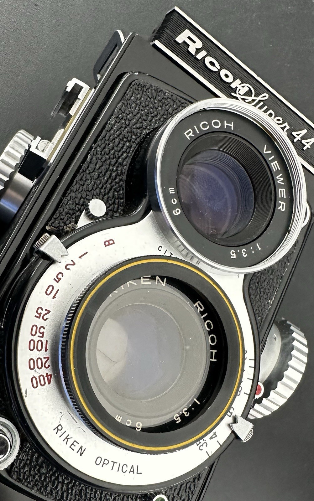 Vintage Ricoh Super 44 TLR Film Camera 4×4 Japan Riken