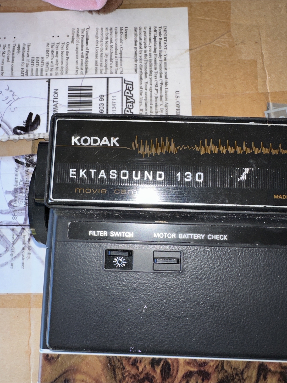 VINTAGE Kodak Ektasound 130 Super 8mm Movie Camera Untested AS IS!! B2