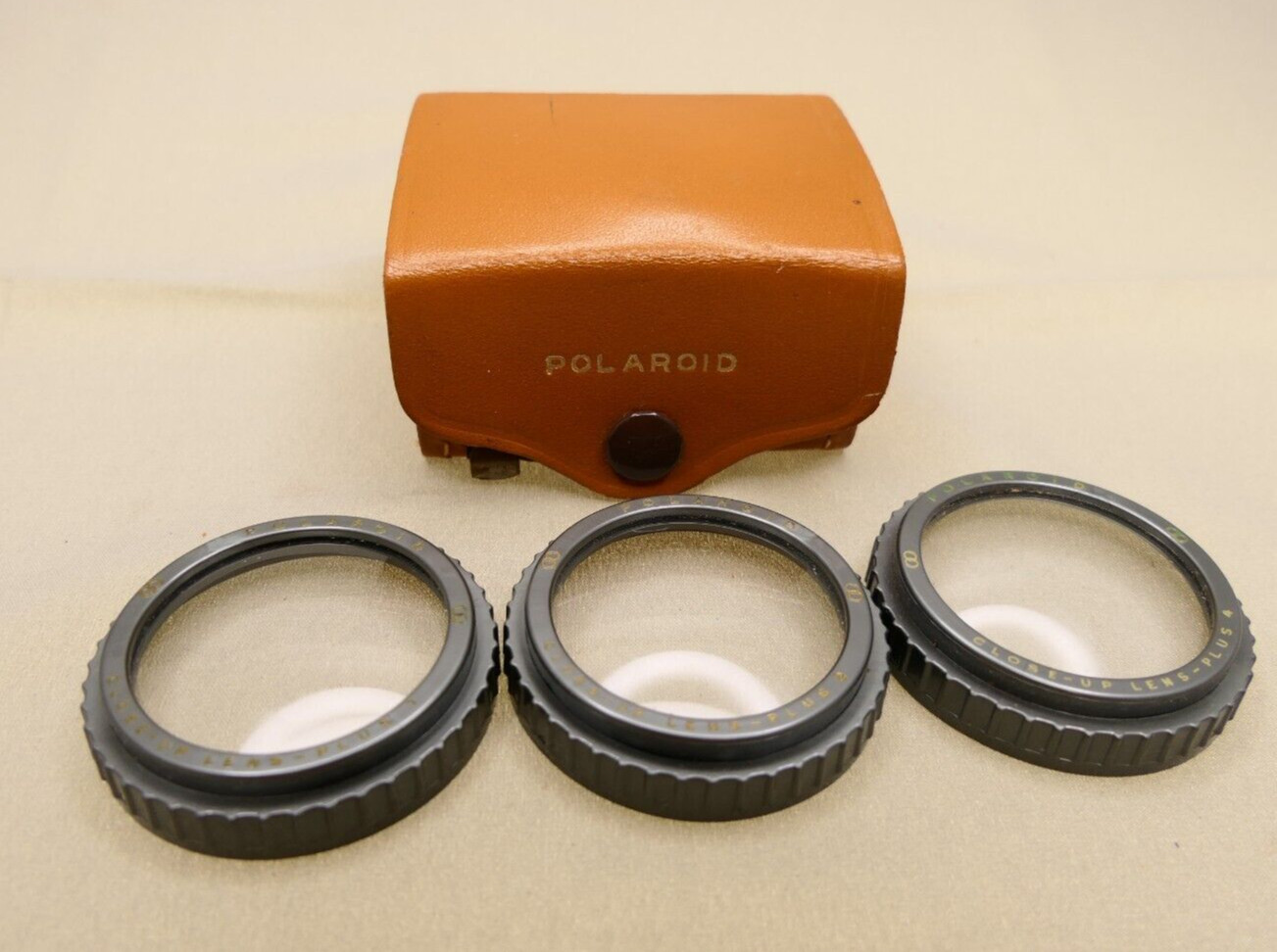 Polaroid Land Cameras close-up lens set (#1,2 & 4) w/case and measuring tape