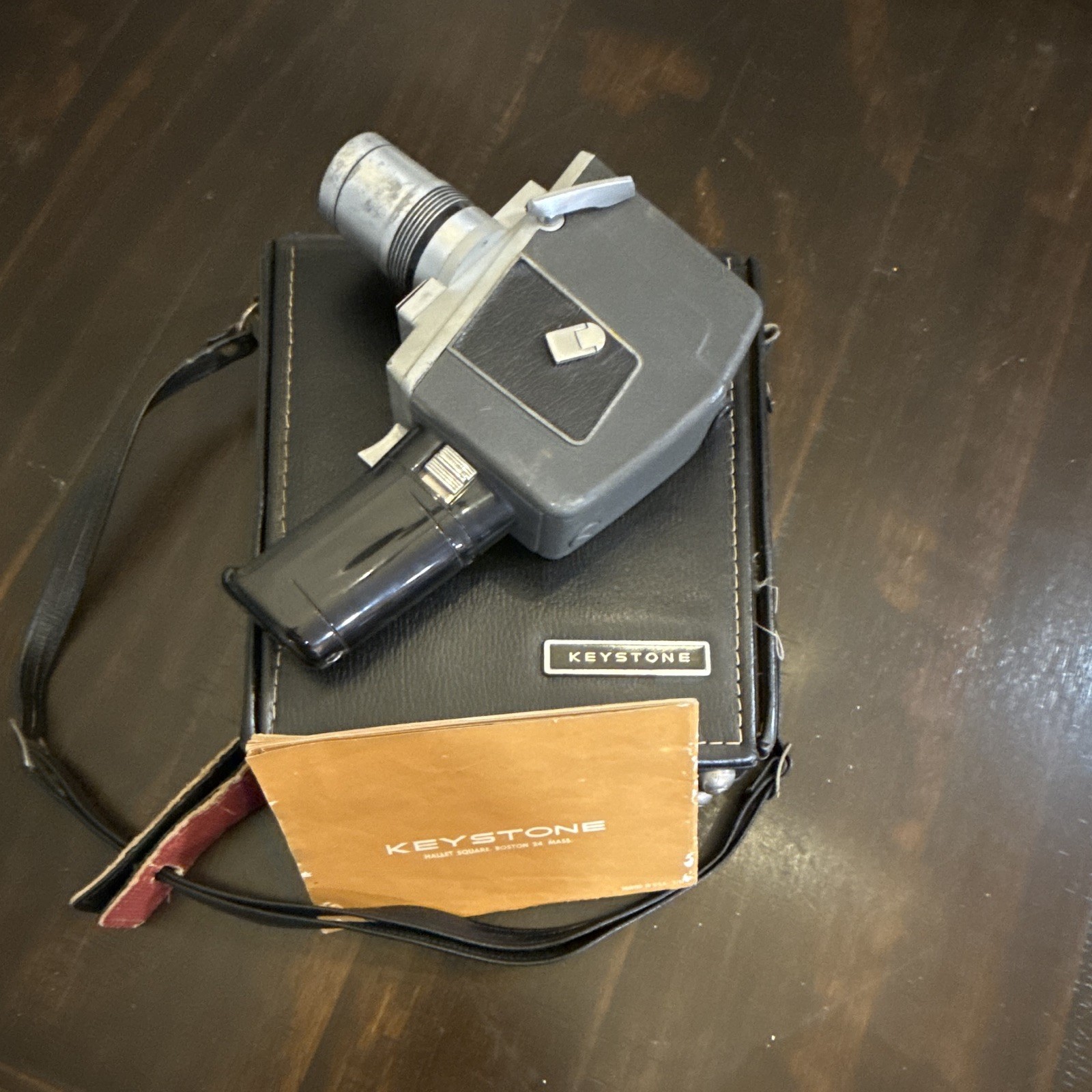 Keystone 851 Zoom Reflex 8mm Movie Camera Gray w/ Case & Instruction Manual