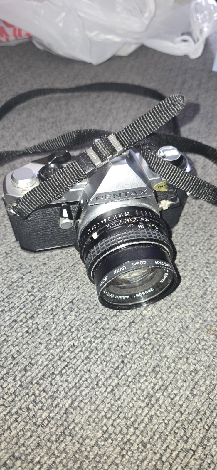 Pentax Me Super Film Camera With Two Lenses A 50mm & 80to200mm macro