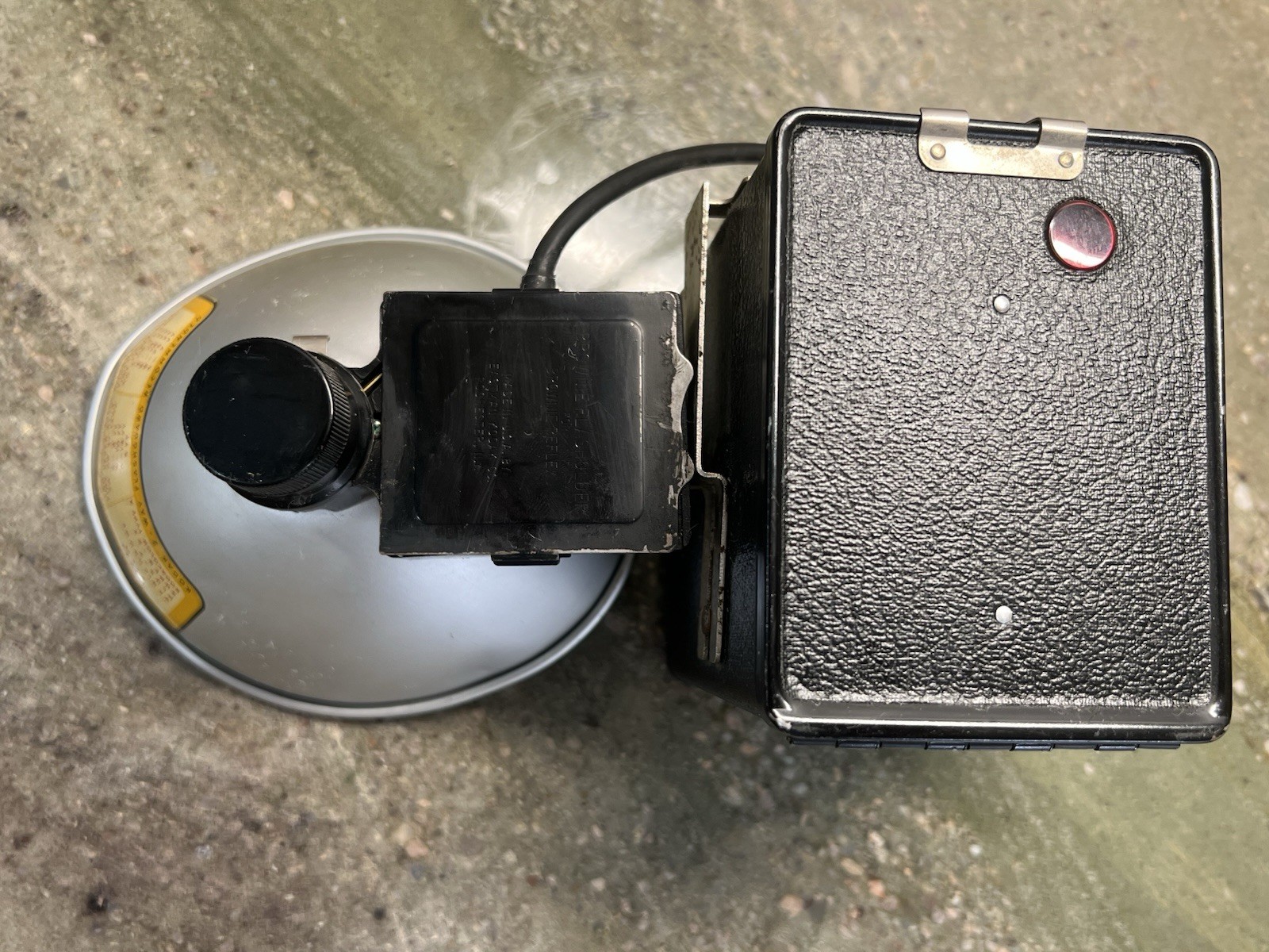 Vintage Kodak Brownie Six-20 Model D Box Camera with Matching Flashholder