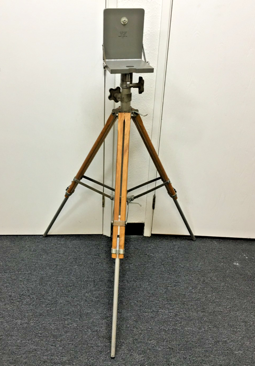 Burke & James Large Format Camera Plate Mount Assembly WOTH WOODEN TRIPOD, USA