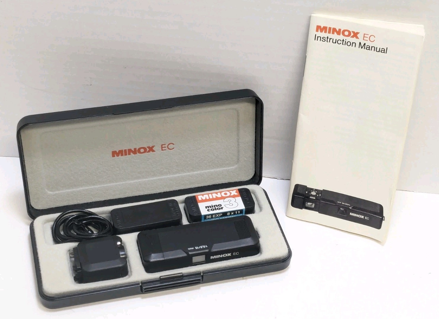 Vintage MINOX EC Subminiature Spy Camera Set W/Flash Holder Made West Germany