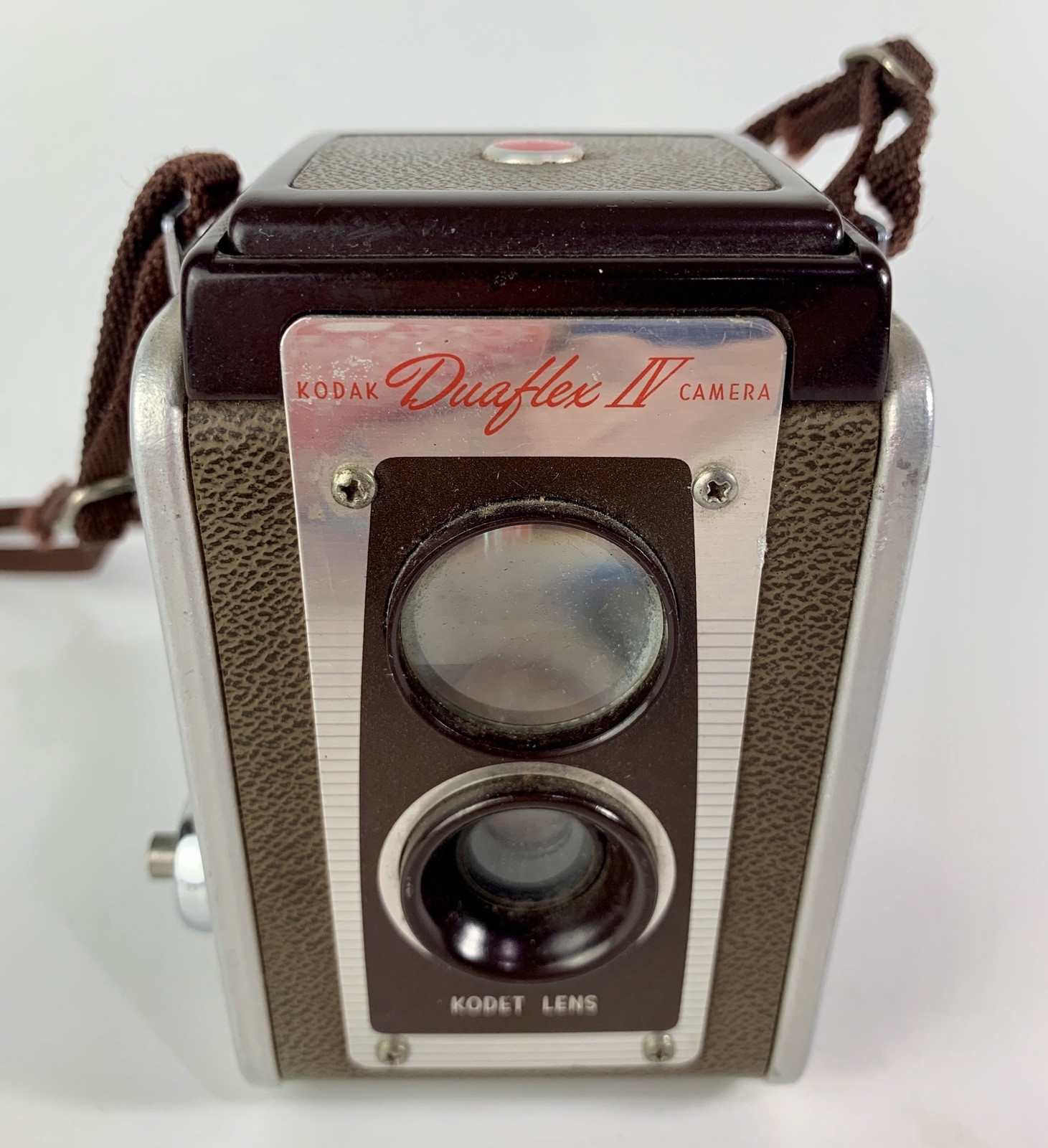 Vintage Kodak Duaflex IV Camera w/Kodet Lens & Strap – Untested, Working Shutter