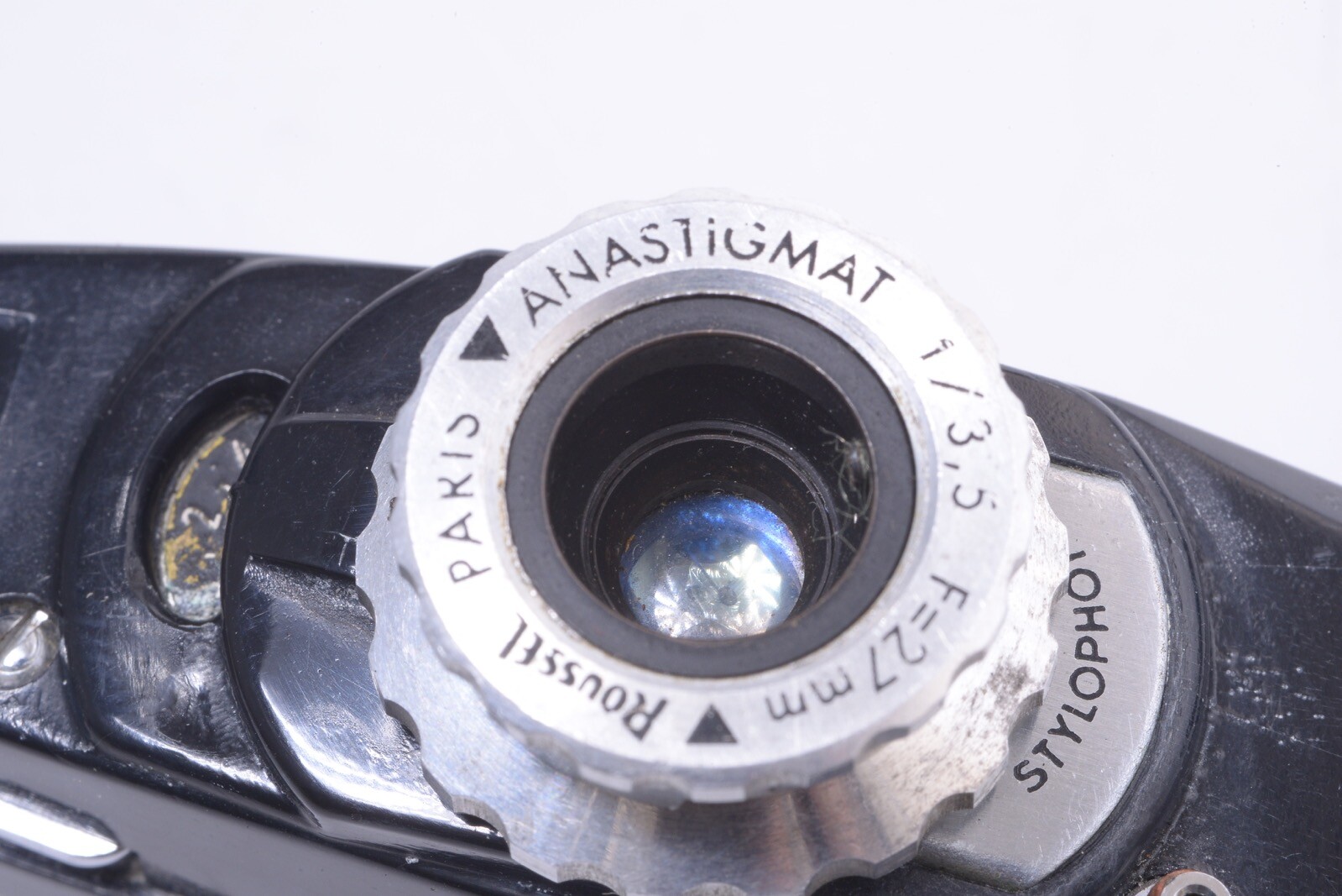 ✅ SECAM STYLOPHOT DELUXE 16MM FILM SPY CAMERA ROUSSEL 27MM 3.5 ANASTIGMAT LENS