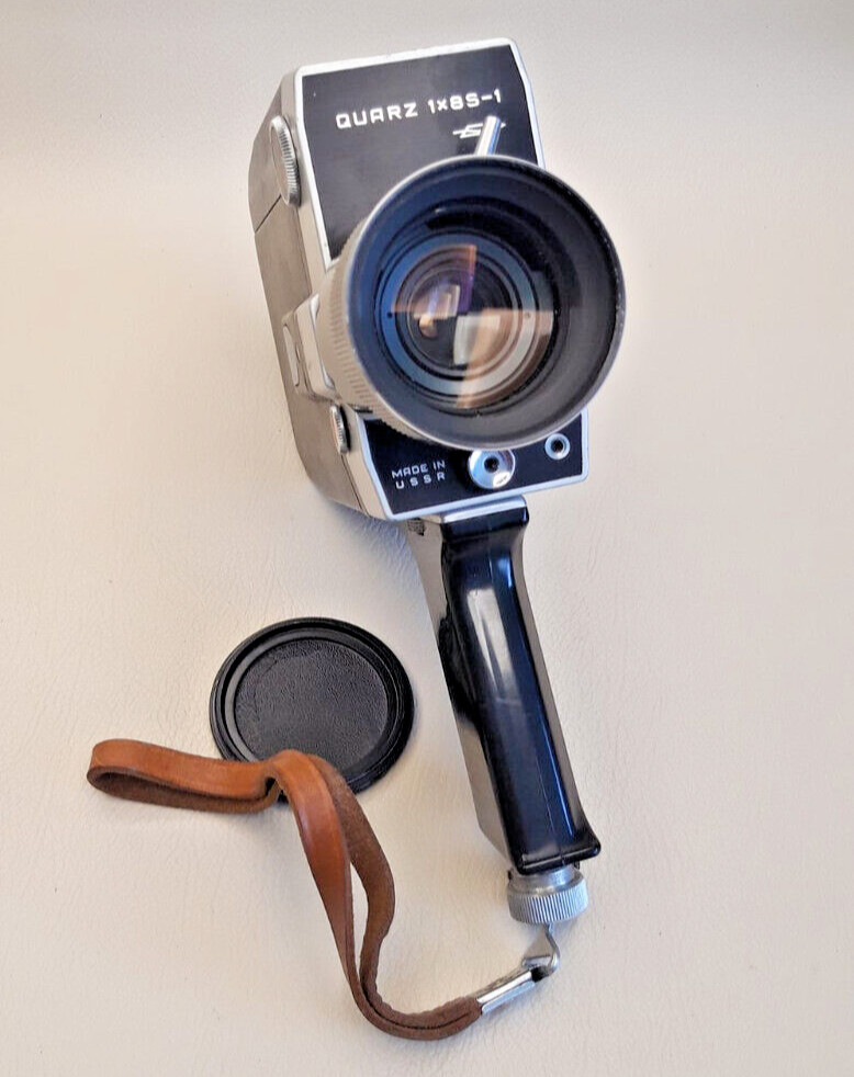 Movie Camera Quarz 1x8C-1 Working Super 8 Zoom USSR 8mm Pandora-6 KMZ In Box EXC