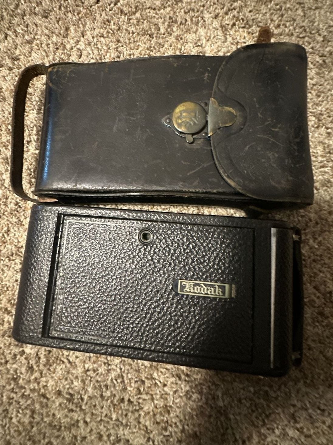 Vintage Kodak No. 2C Autographic Folding Camera with Original Leather Case