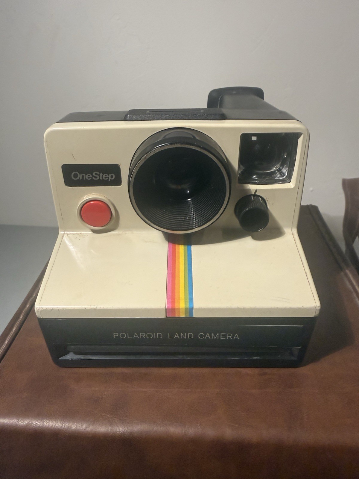 Vintage Original Polaroid OneStep White Rainbow Stripe Land Camera