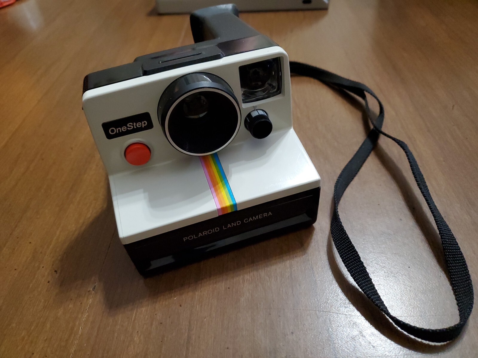 1970s POLAROID One Step Land Camera Rainbow & Strap