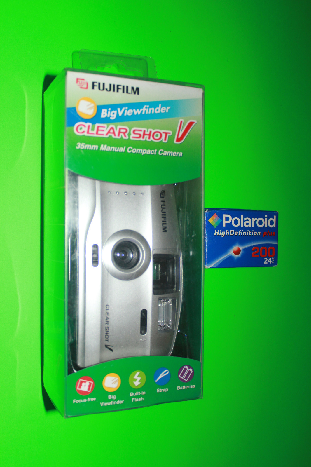 Fujifilm Clear Shot V 35mm Manual Compact Camera with Film NEW In Packaging RARE