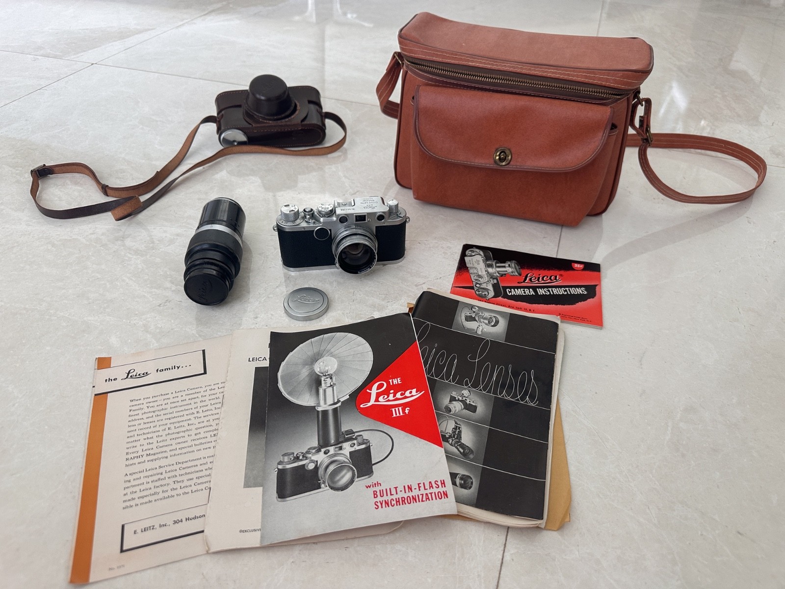 Vintage Leica IIIf Nr 571155 Summarit F=5cm Nr 900959 1952