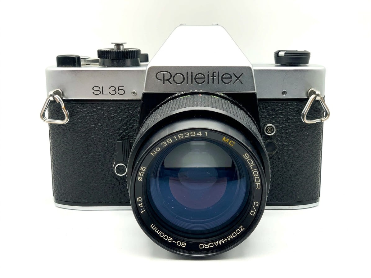 Rolleiflex SL35 Silver Analog SLR 35mm Camera Kit Set Soligor 80-200mm f/4.5