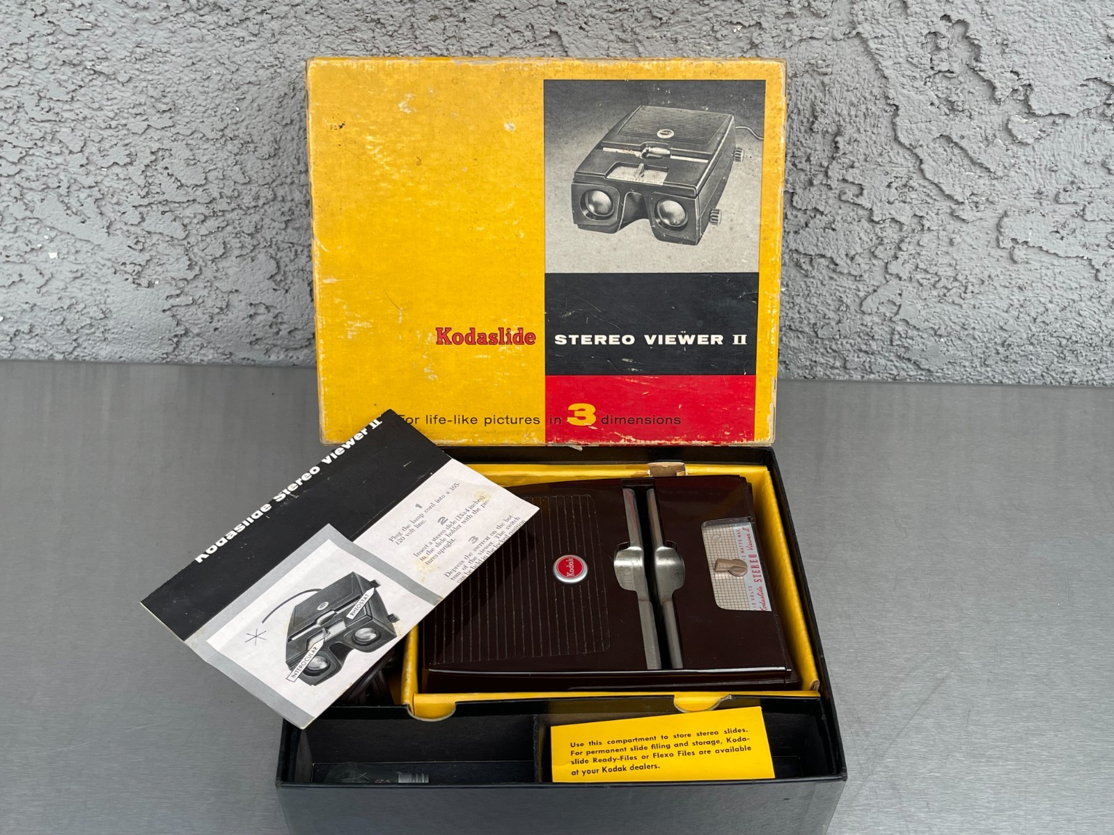 Vintage Kodak Kodaslide Stereo Viewer II #162 3d Film Silde Viewer w/ Box
