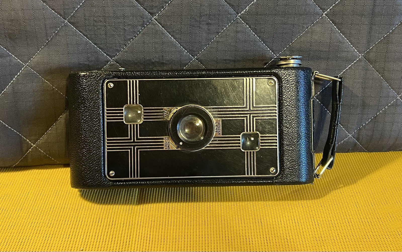 Vintage Eastman Kodak Co. Jiffy Six-16 Art Deco Black & Silver Camera UNTESTED