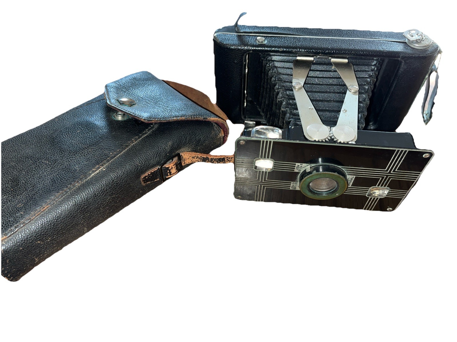 Jiffy Kodak Six-16 Black Folding Camera, 40’s With Original Carrying Case