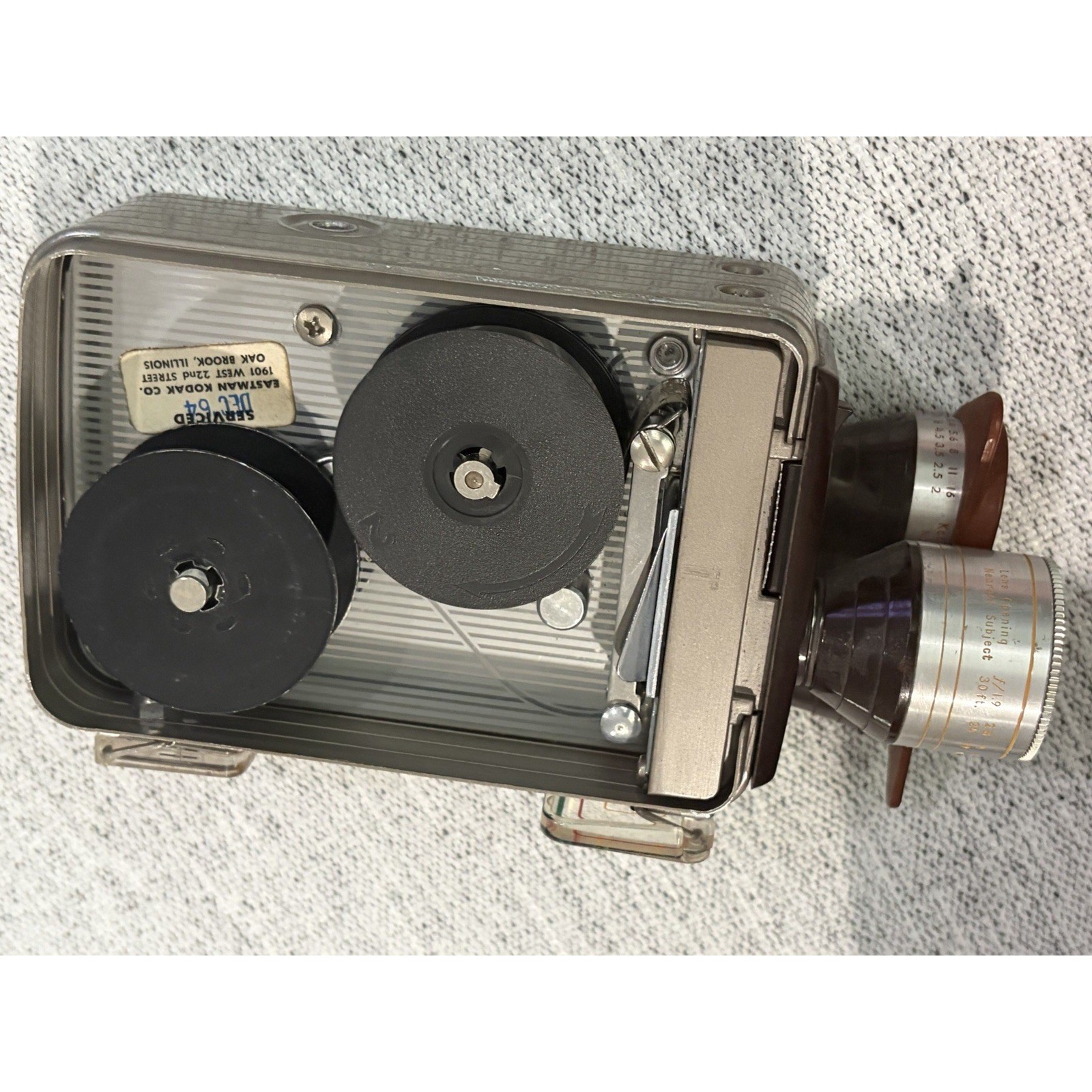 Kodak Movie Camera Brownie Turret f/1.9 8mm Silver Brown Vintage 1950s Prop