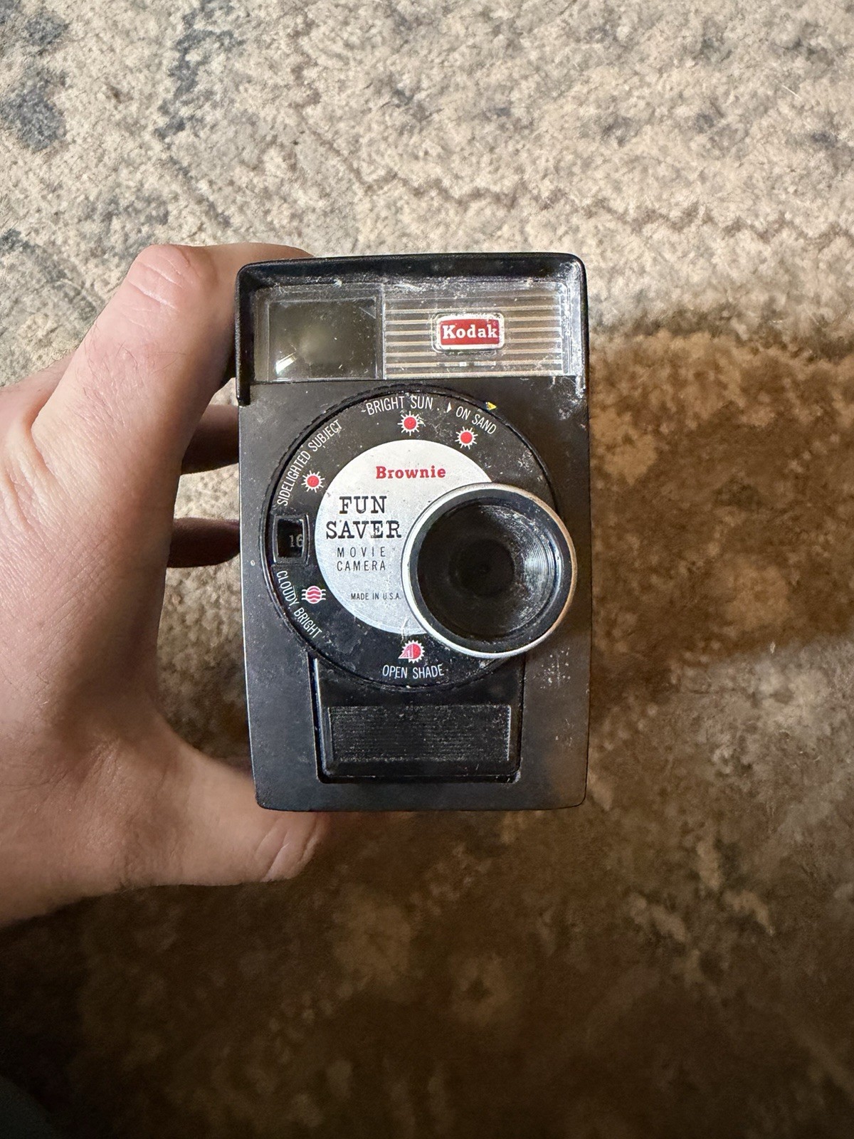 1960s Kodak Brownie Fun Saver 8mm Non Reflex Movie Camera Black Made in USA