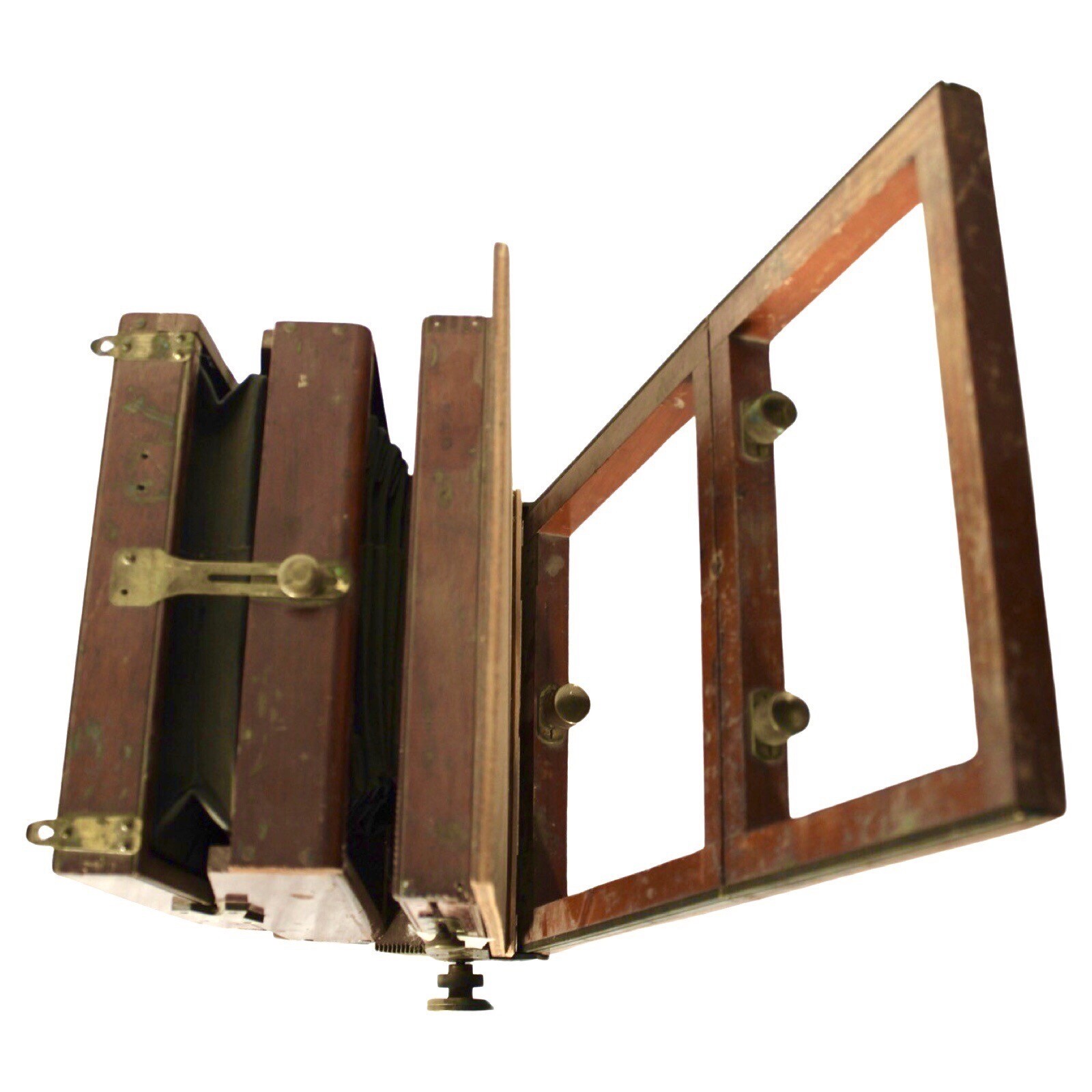 Vintage Antique 1800s Seneca View Box Camera Wood & Brass 16×9″ for Parts Repair