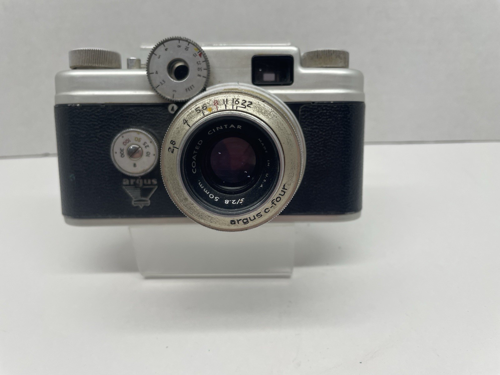 VTG Argus C4 Film Camera Cintar Lens 50MM F/2.8 With Leather Case & Attachments