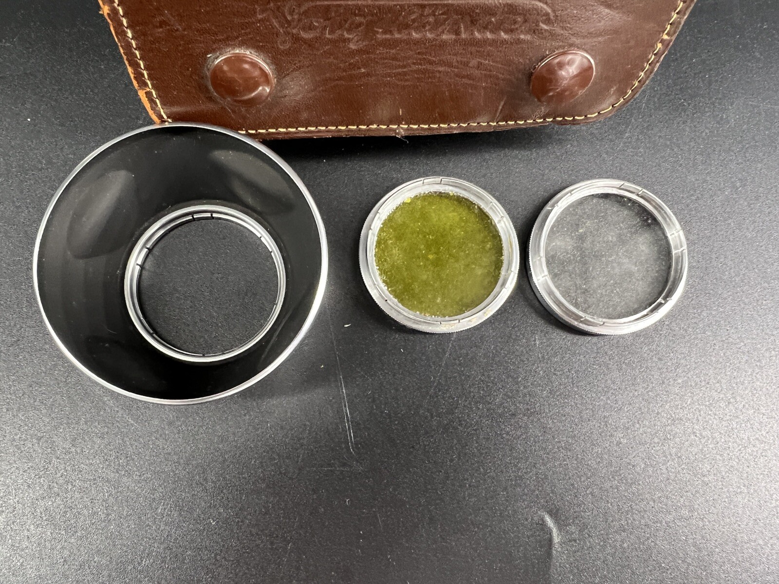 Vintage Voightlander Germany 90/092 Lenses W/ Leather Carrying Case