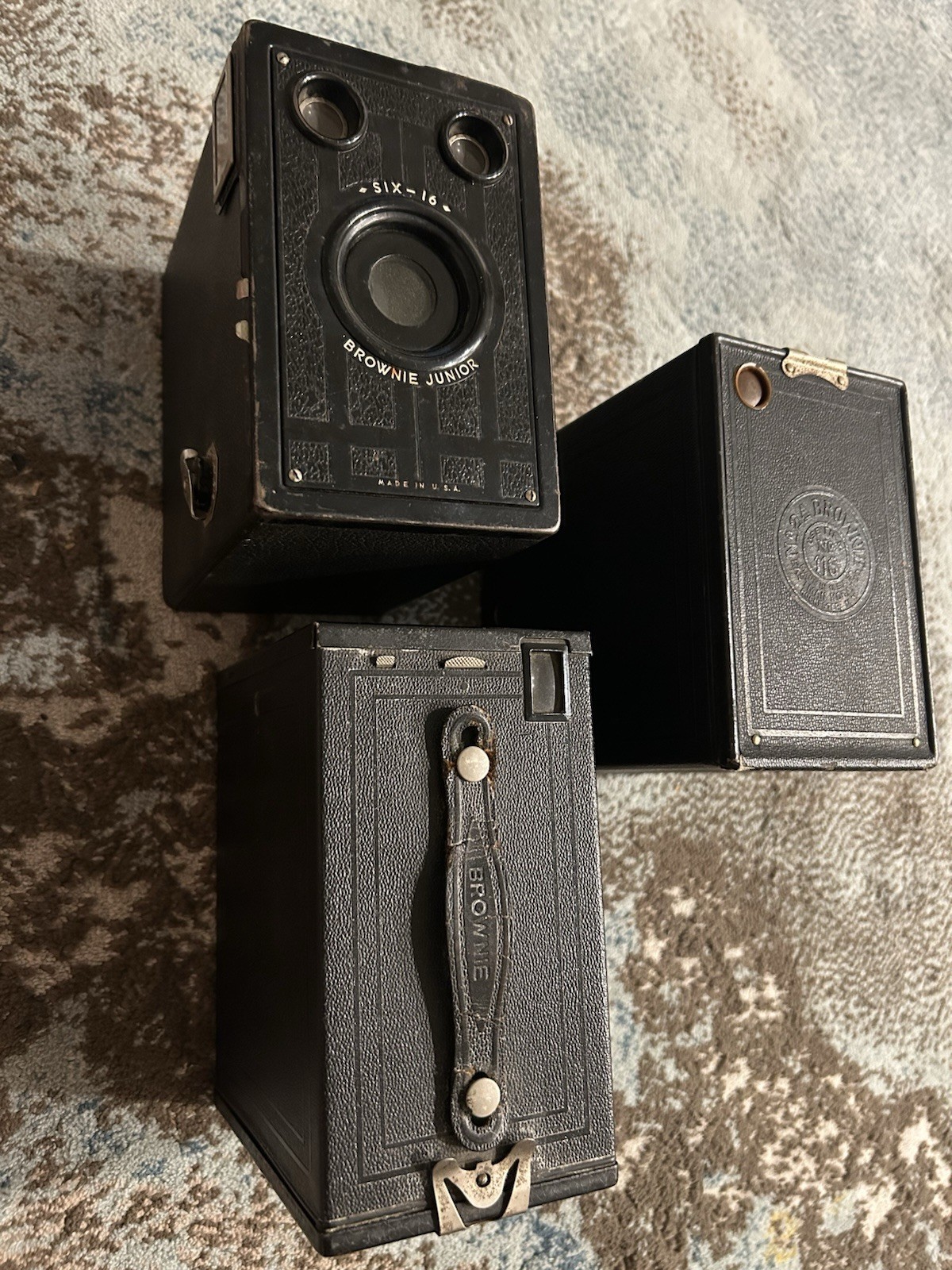 Vintage antique Eastman Kodak No.2A Brownie Model C Camera 116 Film+ Brownie Jr