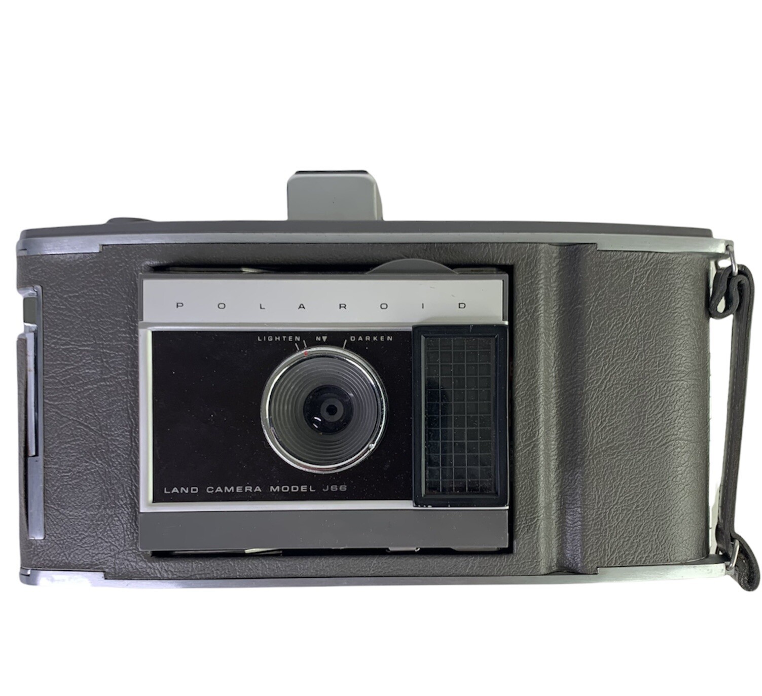 Vintage Polaroid Model J66 Land Camera With Leather Case UNTESTED AS IS Clean