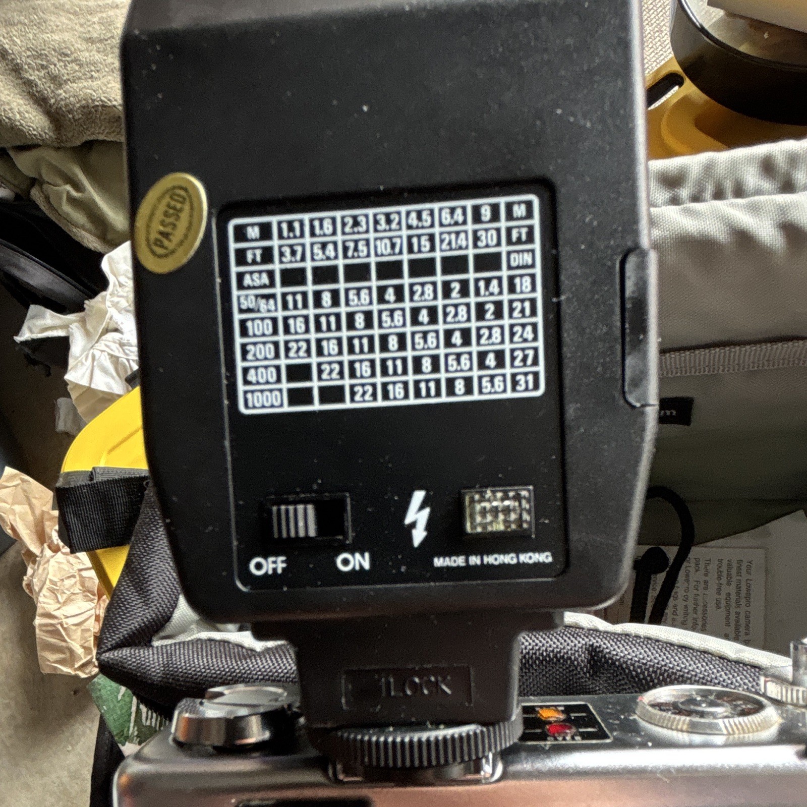 Yashica Electro 35 GSN Black 35mm Rangefinder Camera w/ Quantaray Q15 Flash