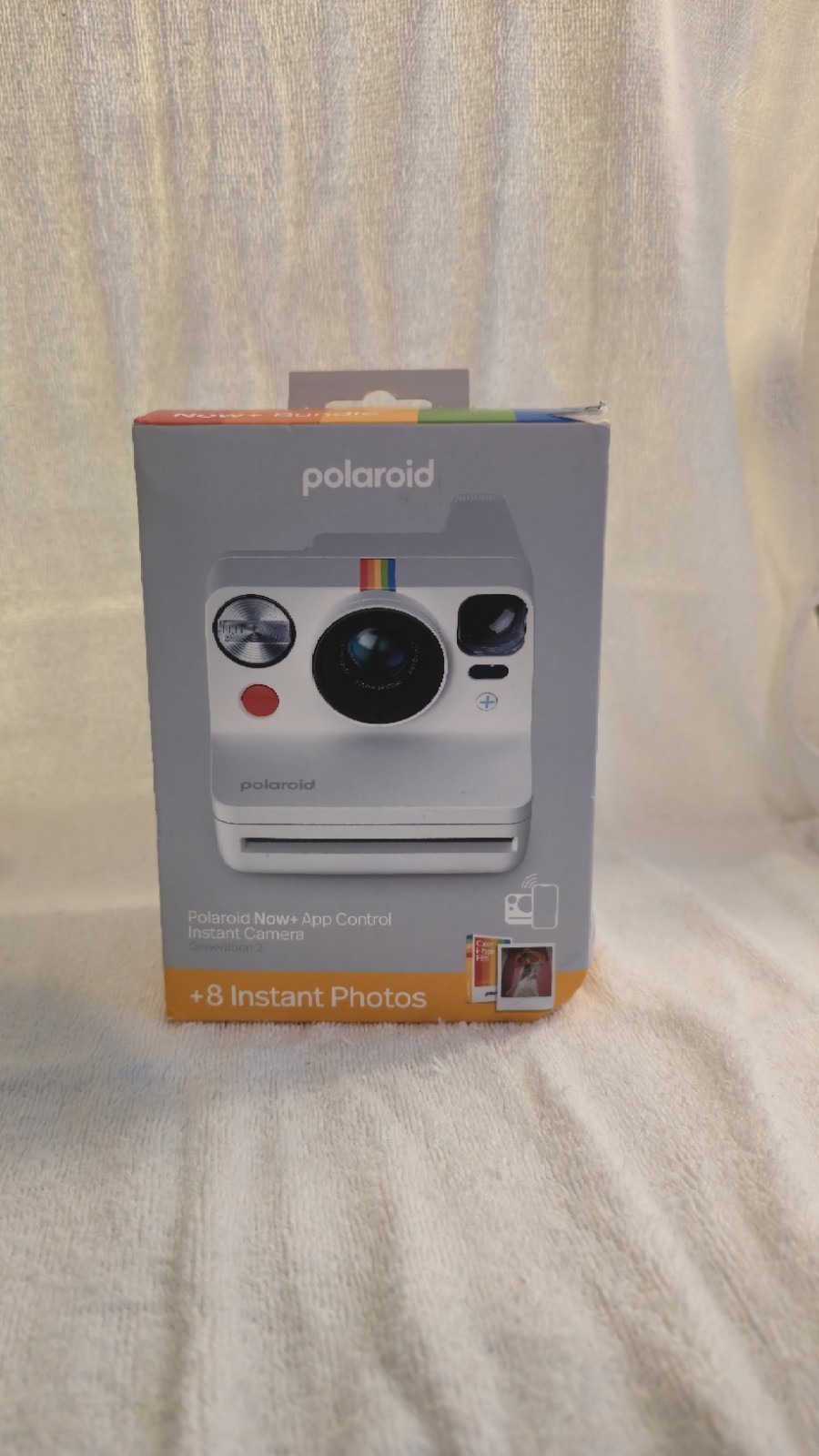 Polaroid Now+ Generation 3 Instant Camera in white+ 8-pack of i-Type color film