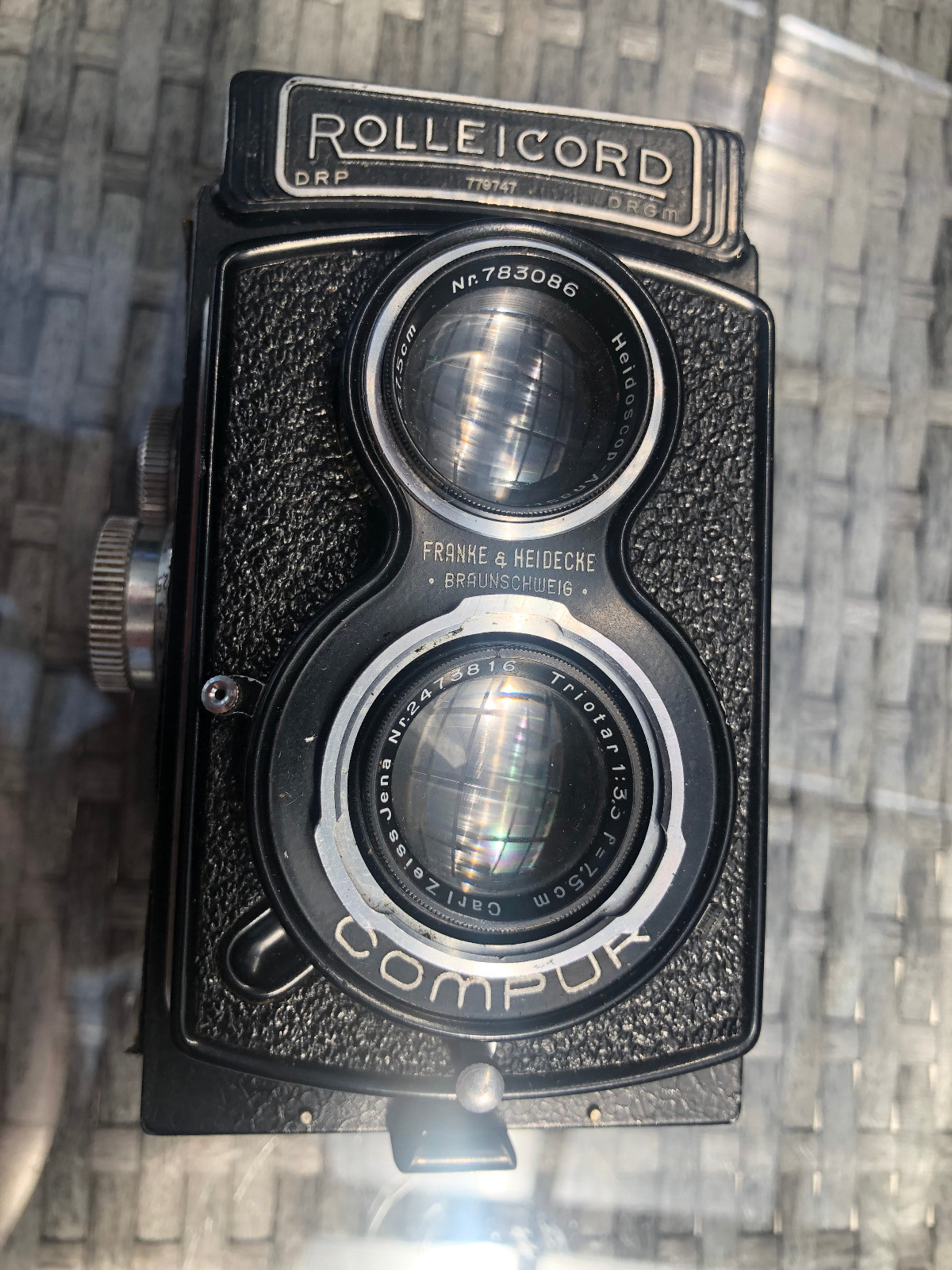 Rolleicord TLR 6×6 Camera Lens Zeiss Triotar 3.5/7.5cm Compur