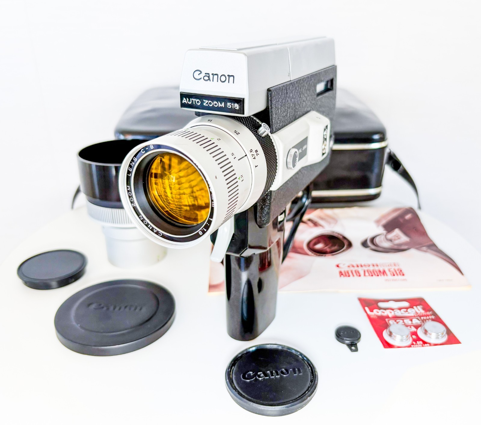 Canon Auto Zoom 518 Super 8 Camera MINT TESTED SERVICED + Extras