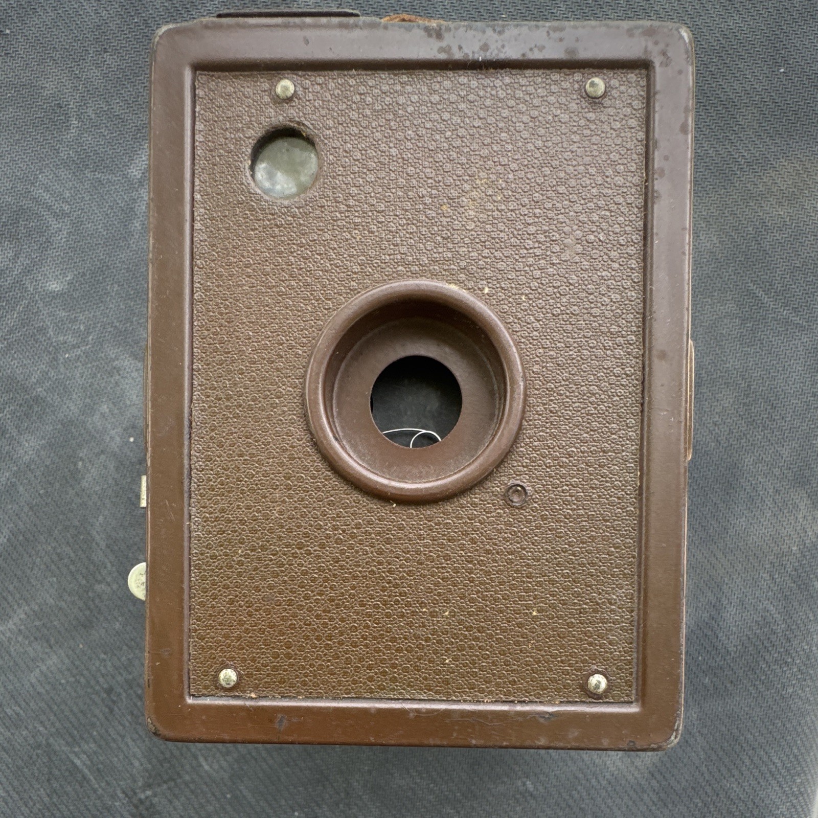 Vintage Brown Box Camera with Metal Latch, Brown Color